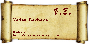Vadas Barbara névjegykártya
